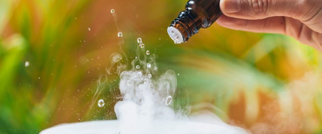 adding essential oils to a humidifier