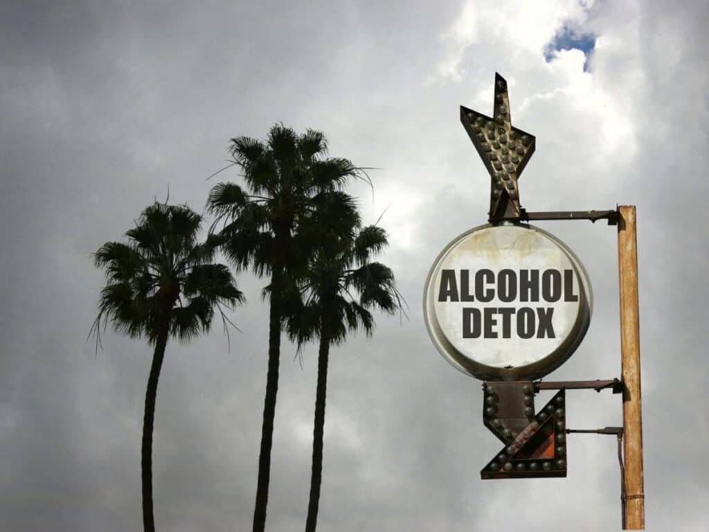 alcohol detox sign outside