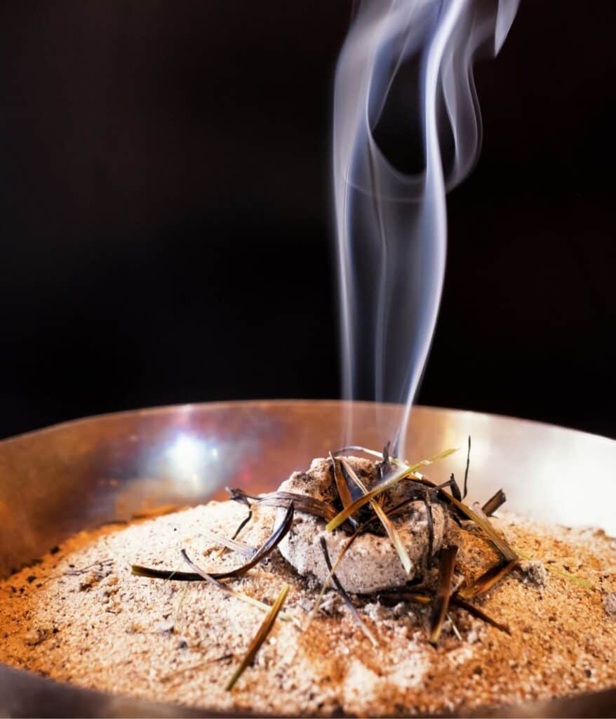 Frankincense burning for incense.